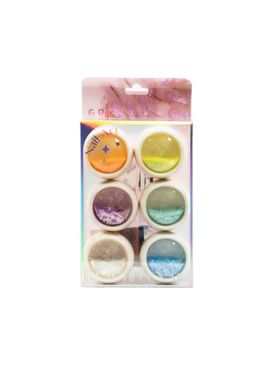 Tırnak Glitter Ayna Tozu, Krom Glitter, Manikür Tırnak Tozu 6'lı Set